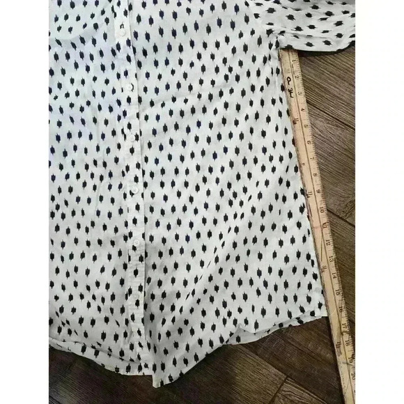 Banana Republic Soft Wash Womens Button Down Top Size XL Blue White - Picture 5 of 6